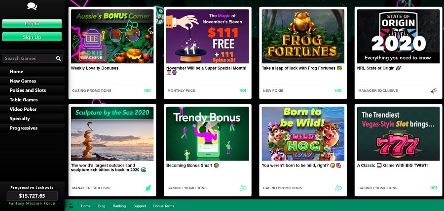 Uptown Pokies Casino Games